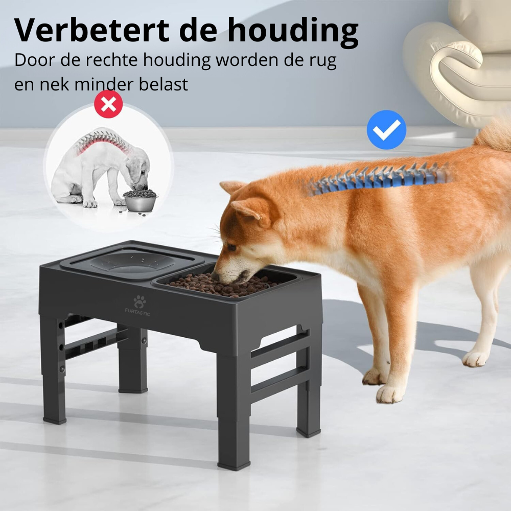 Drink- en Voerbak Hond met standaard - Anti-schok & Anti-lek functie